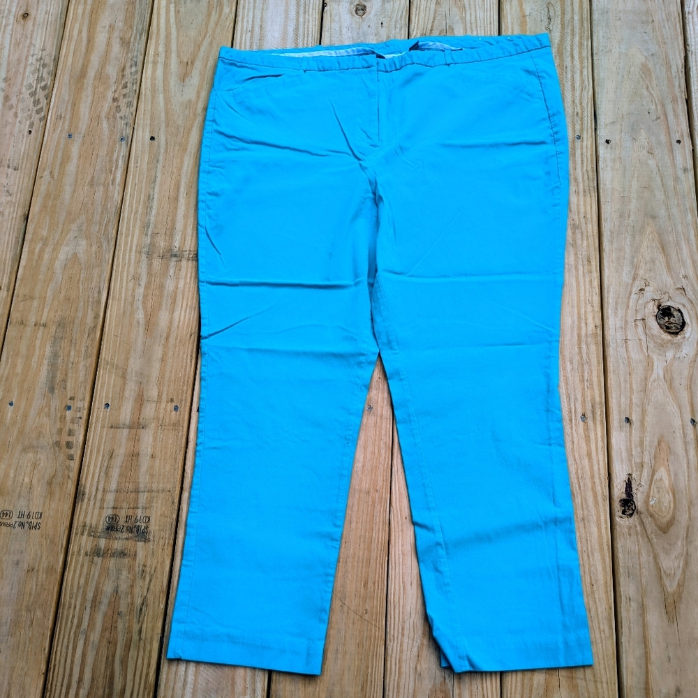 Womans Sz 20W (43"X 27'") Teal Green Mid Rise 2 Slit Pockets Pants Worthington